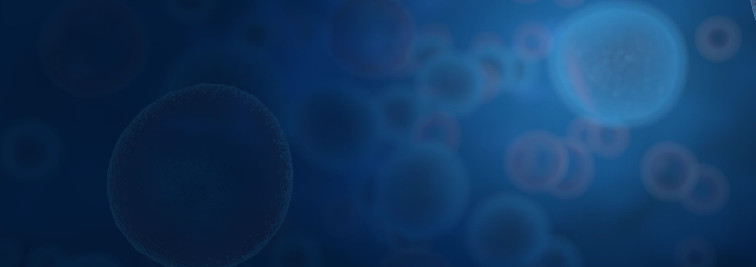 3D illustration of T cells attacking cancer cells overlayed with blue background.